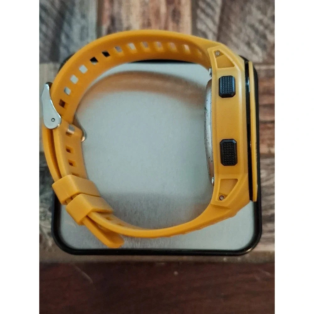 NIB Findtime Mens Sport Watch. Fitness Tracking,stopwatch,alarm,42mm,yellowband.